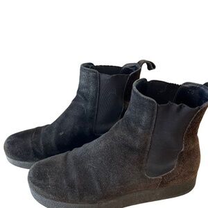 Barneys New York - Black Suede Ankle Boots
